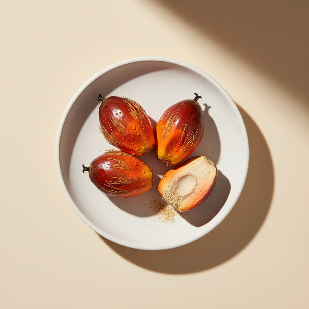 White waxy flakes of hydrogenated palm glycerides, a versatile cosmetic ingredient
