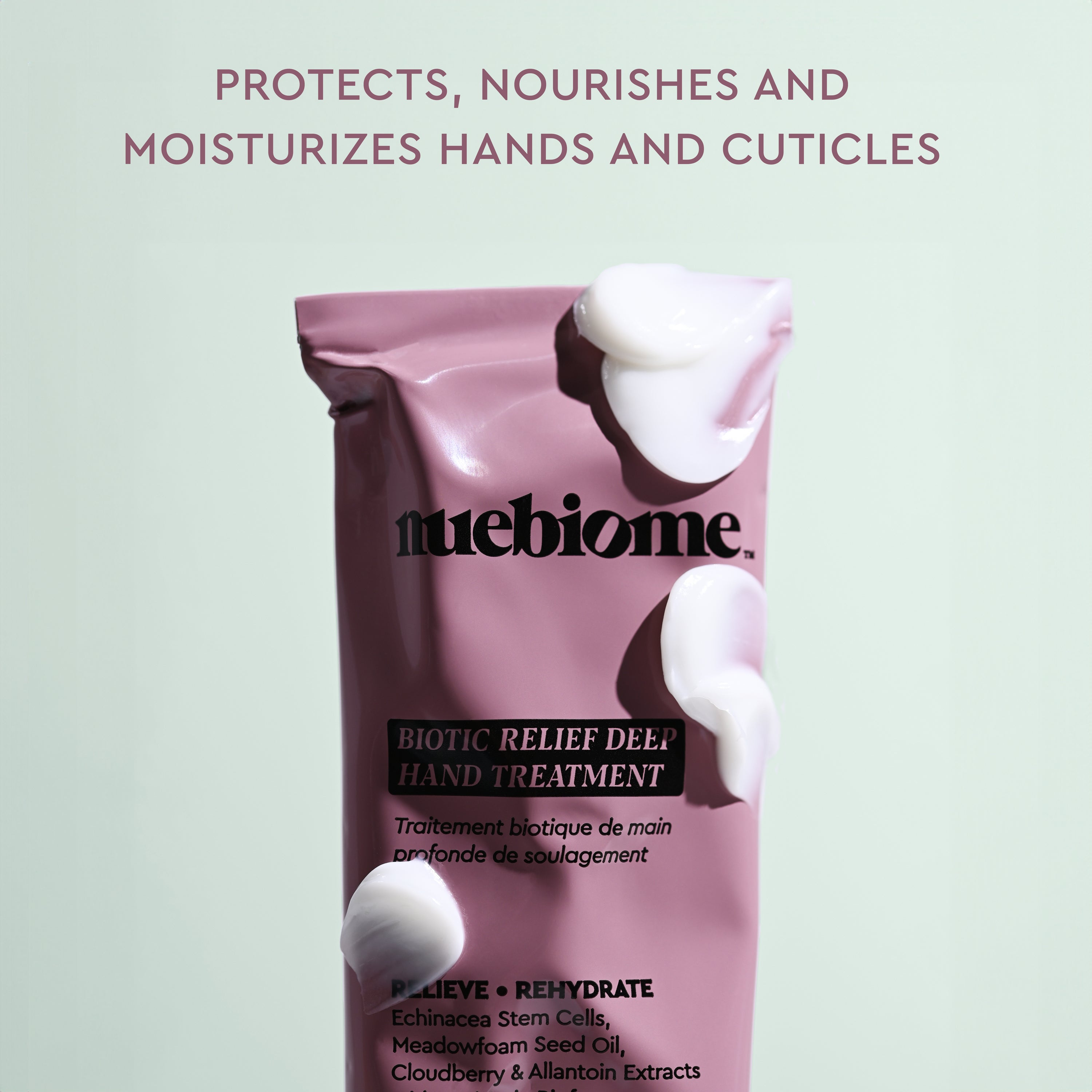 nuebiome hand cream nourishes dry hands and cuticle